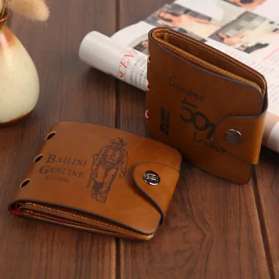 Men PU Leather Wallet Bifold Credit Card Holder Purse Front Pocket Clutch Wallet • $9.98
