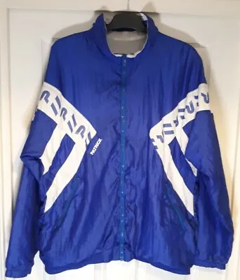 Vintage Patrick BW Borssum Blue & White Nylon Shell Suit Jacket A Bremer 80s 90s • £19.99