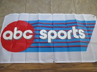 VTG ABC Sports Banner (TV) Flag White Red Blue National Flag Brand  70x35 • $124.99