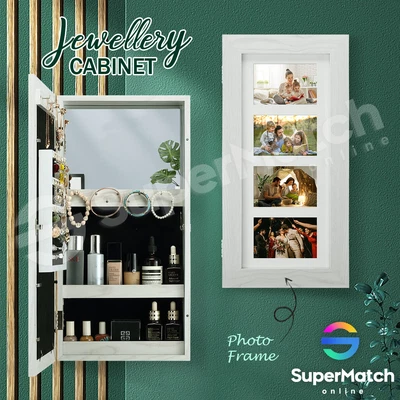 $79.59 • Buy Photo Frame Jewellery Cabinet Makeup Storage Jewelry Organiser Box Wall Mounted