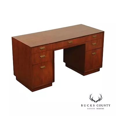 Founders Mid Century Modern Style Walnut Executive Desk • $2395