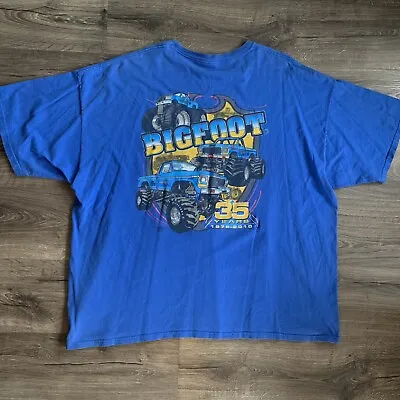 Mens 4XL Bigfoot Monster Truck Shirt 2010 Vintage Y2K Blue 4x4 Monster Jam Car • $34.95