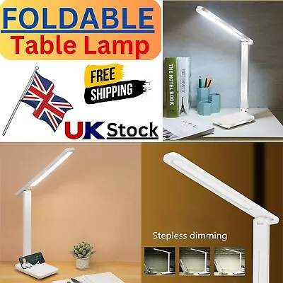 Adjustable LED Desk Bedside Reading Lamp Table Study Light 3 Modes Touch Control • £3.99