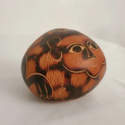 Peruvian Folk Art Hand Carved Natural Gourd Monkey Maraca  • $9.99