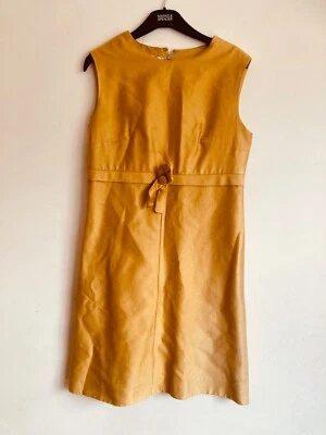 £25 • Buy 60s Dress Mustard/gold Size 12-14 Vintage 