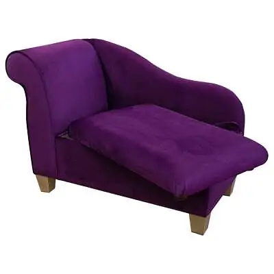 Velvet Purple Storage Chaise Longue Ottoman Sofa Handmade In Luxury Fabric • £369