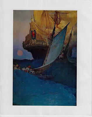 Howard Pyle  An Attack On A Galleon  [1905] The Fate Of A Treasure Town • $17