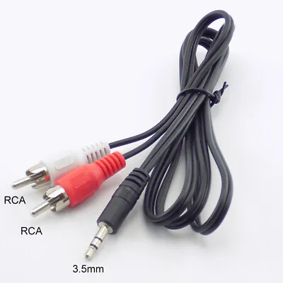 3.5mm 1/8  Jack Mini Plug To 2 RCA Male Stereo Phono Audio Speaker Adapter Cable • $2.69