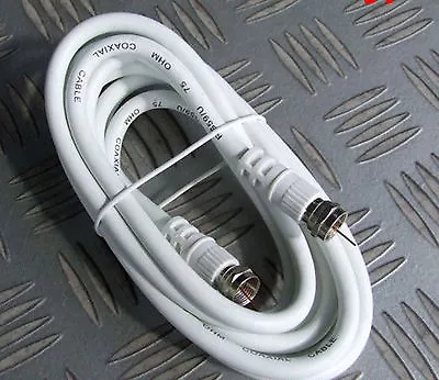 £3.29 • Buy 2 Metre F Type Satellite Tv Coax Lead Motorhome Caravan Camper Van Boat Home