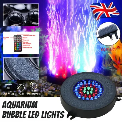 £19.59 • Buy LED RGB Color Changing Fish Tank Air Stone For Aquarium Submersible Bubble Light