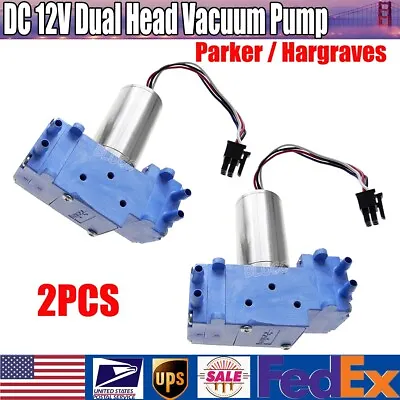 2X Parker / Hargraves DC12V Brushless Diaphragm Vacuum Pump Double Head Air Pump • $29.99