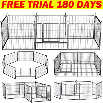 8 Panel Dog Pet Playpen Metal Exercise Rabbit Enclosure Fence Heavy Duty  • £45.70