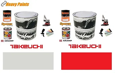 £68.99 • Buy Takeuchi Digger Red & Light Grey Enamel Paint Set 1 Litre Tins