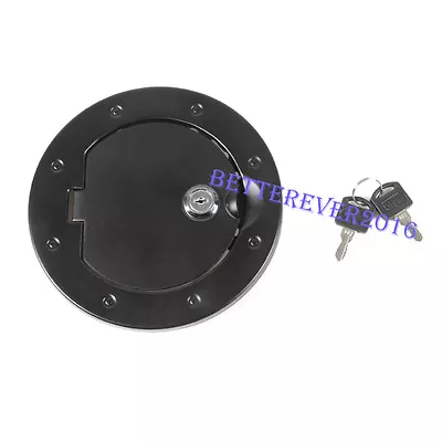 Steel Locking Fuel Door Black Gas Tank Cap Cover Lock Key For 07+ Jeep Wrangler • $19.90