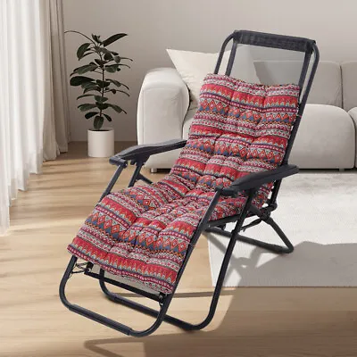 Garden Sun Lounger Cushion Chair Seat Pad Outdoor Beach Cushion Red Ethnic Style • £10.95