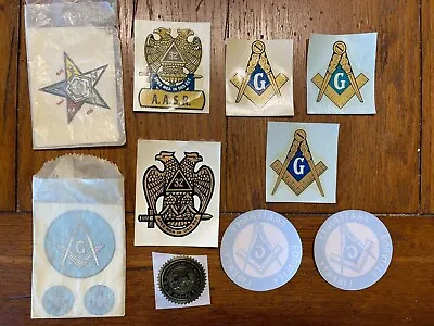 Vintage Masonic Freemason Logo Decal Sticker Helmet Vehicle Window Wall • $13