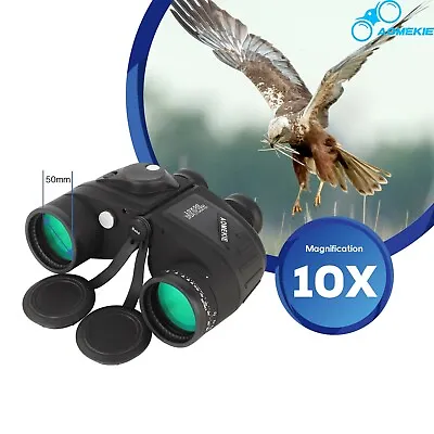 Marine Binoculars 10X50 With Compass Rangefinder Waterproof High Power Telescope • $99.90