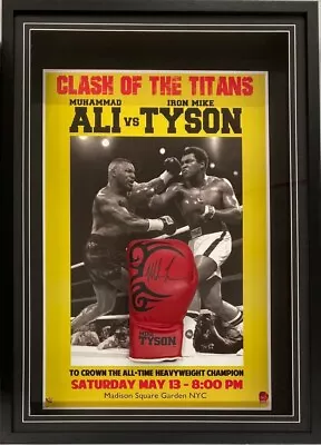 $990 • Buy MIKE TYSON Signed Glove Boxing V Muhammad Ali FRAMED Photo Proof COA