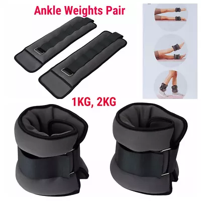 2x Wrist Ankle Weights 1/2KG Pair Adjustable Strap Fitness Gym Yoga Training • $15.50