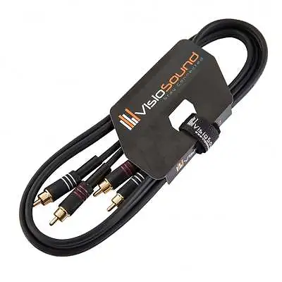 Twin Phono 2 X RCA To 2 X RCA Phono Plug Twin Lead / Stereo DJ Hi-Fi Audio Cable • £9.49