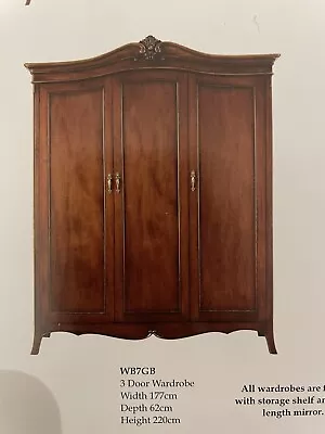 3 Door Wardrobe “Olivia” From Brand Winsor ORP £2000 Better Than Laura Ashley • £950