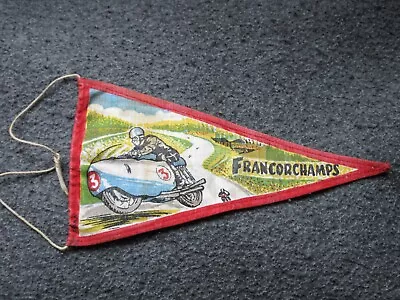 Rare Racing Flag Pennant Francorchamps Fanion Vintage Rare Motorcycle And Car • $58.28