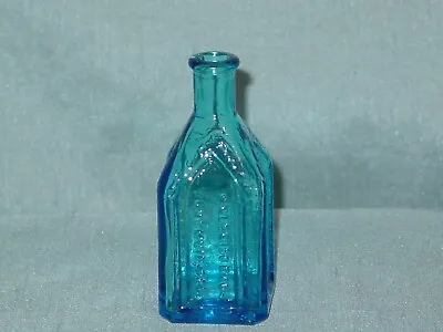 Vintage Wheaton Miniature Blue Chief Wahoo Electric Glass Bottle • $12.99