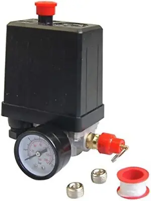 £13.18 • Buy ORAZIO 4 Port Single Phase Air Compressor Pressure Regulating Switch + Gauge + +