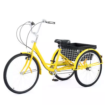 $270.99 • Buy 24 /26  8-Speed Adult Tricycle 3-Wheel Bike Trike Large Basket Shopping Cruiser