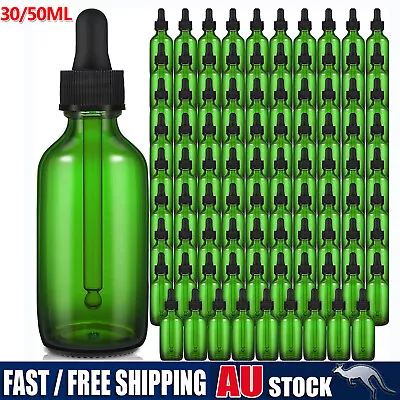 5-50X Glass Liquid Dropper Reagent Eye Pipette Essential Oil Bottle 30/50ML AUS • $10.75