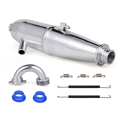 Exhaust Muffler Pipe Kit For 1/8 Nitro RC Car HPI HSP Redcat SH GO 21/28 Engine • £21.59