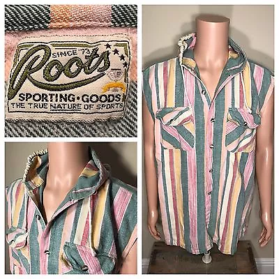 Roots Sporting Goods Pullover Hoodie Sleeveless Boxing Striped Guess Style RARE • $24.95