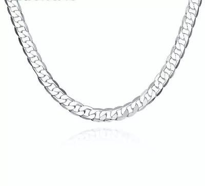 8MM Chain Necklace For Women 925 Sterling Silver Birthday Party Gift Jewelry • $65.99