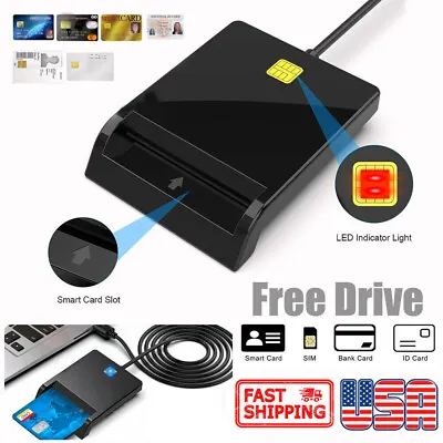 USB 2.0 Smart Card Reader DOD Military CAC Common Access-Bank Card-ID For Mac OS • $11.99
