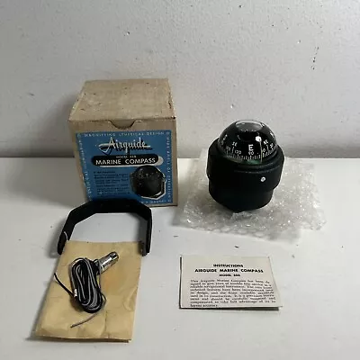 Vintage AIRGUIDE 88B Black Boat Nautical Navigation Marine Compass With Manual • $29.99
