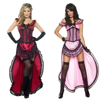 Saloon Girl Costume Adult Can Can Dancer Halloween Fancy Dress • $60.05