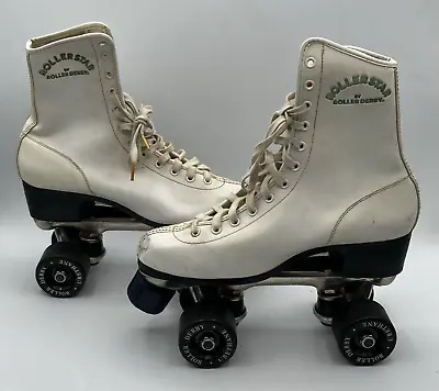 Roller Star Roller Derby Roller Skates Women's Size 7 Vintage White Freestyle • $51.14