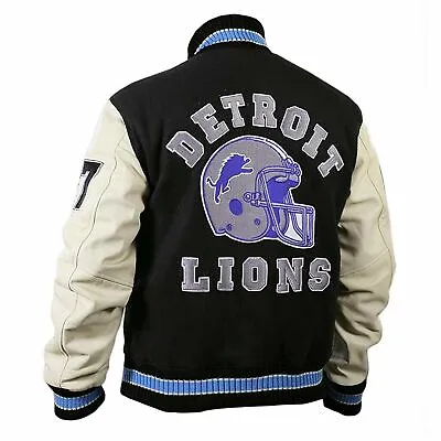 Beverly Hills Cop Detroit Lions Axel Foley Vintage Wool - Leather Sleeves Jacket • $106.99