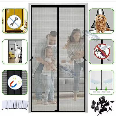 Magnetic Screen Door Mesh Curtain Durable Heavy Duty Mosquito Net Bug Hands Free • $7.74