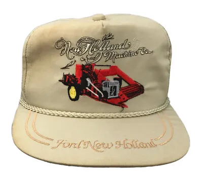 Vintage Ford New Holland Machine Co Hat K Brand Rope Embroidered Golf USA 1990 • $81.30