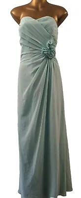 ALFRED ANGELO Womens Mint Bandeau Bridesmaid Maxi Dress Size 14 Prom Wedding • £29.99