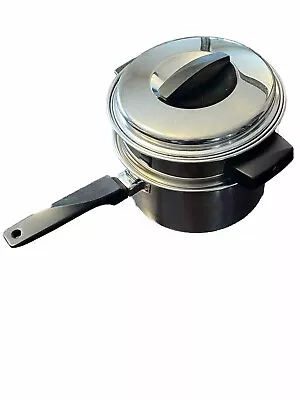 Flint Ekco Stainless Steel 2QT Double Boiler 3pc USA • $19.95