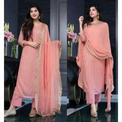 £37.19 • Buy Women Indian Wedding Palazzo Kurta Net Dupatta Designer Salwar Kameez Combo Suit