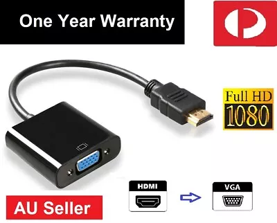 1080P HDMI Male To VGA Female Video Adapter Cable Converter Chipset Built-in • $6.99