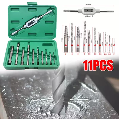 11Pcs Broken Screw Extractor Remover Damaged Stripped Drill Bits Bolt Tool Set • £8.49