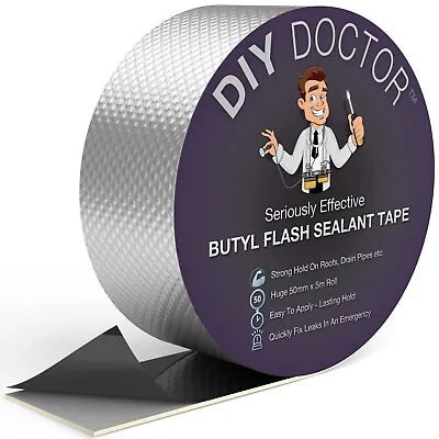 £9.95 • Buy Butyl Sealant Tape Waterproof 50mm X 5m Strong Flashing Roof Repair Leak Fix 