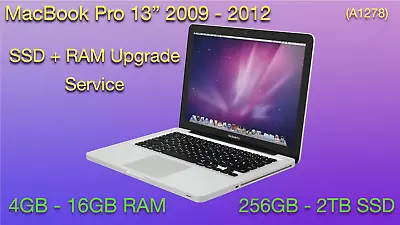 MacBook Pro 13   SSD/ RAM Upgrade Service (2009 - 2012) • $80