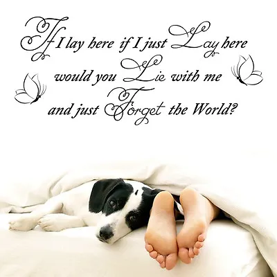 Vinyl Wall LARGE IF I LAY HERE SNOW PATROL CHASING CARS ART QUOTE STICKER SONG • £8.73