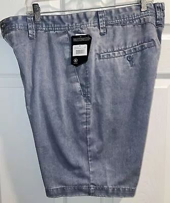 Volcom Men's 36 Frickin Modern Grey Chino Shorts 8 1/2” Inseam New With Tags. • $20