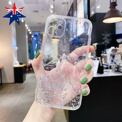 $8.44 • Buy For IPhone 14 13 12 Pro Max Slim Bling Glitter Clear Women Girls Case Cover